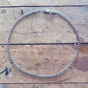 Vintage sterling anklet Italian silver 925 12” long chain ankle bracelet